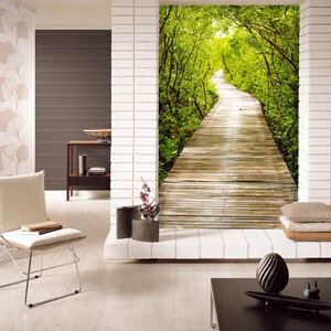 3D Forest Boardwalk R11305 abnehmbare Tapete selbstklebend Tapete extra groß Peel & Stick Tapete Tapete Wandbild AJ WALLPAPERS