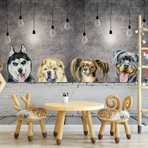 3D Hund Park A1216 abnehmbare Tapete selbstklebende Tapete Extra große Peel & Stick Wallpaper Wallpaper Wandbild AJ WALLPAPERSS