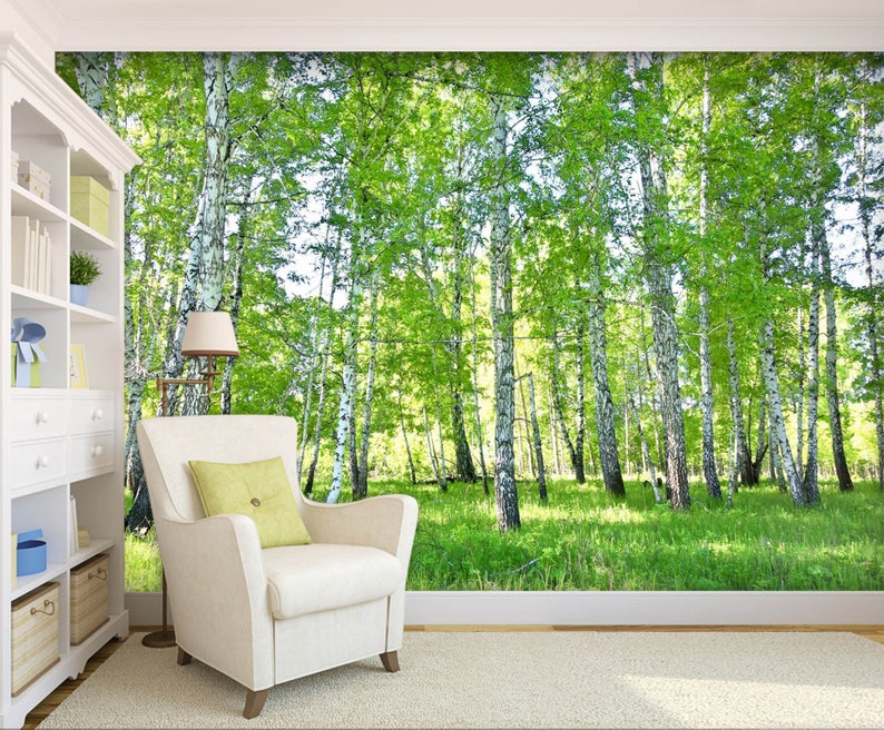 3D Green Forest L244 Removable Wallpaper Self Adhesive Etsy