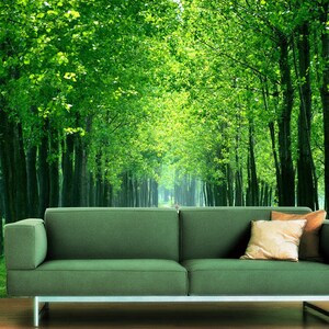 3D Summer Forest Avenue R10142 abnehmbare Tapete selbstklebend Tapete extra groß Peel & Stick Tapete Tapete Wandbild AJ WALLPAPERS