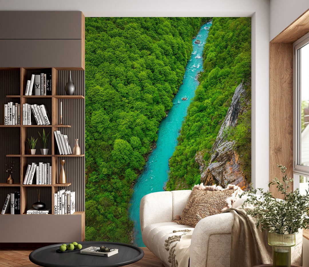 3D Long Blue River L1088 Removable Wallpaper Self Adhesive Wallpaper ...