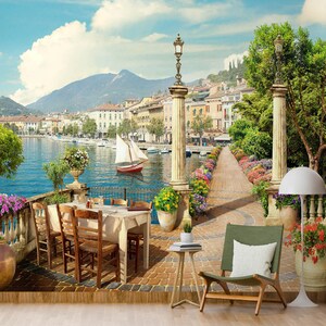 3D White Sailing Boat L2875 Papel pintado removible Papel pintado autoadhesivo Papel pintado extra grande Peel & Stick Papel pintado Mural AJ WALLPAPERS