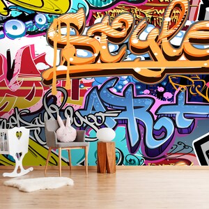 3D carta Graffiti L251 Papel pintado extraíble autoadhesivo papel pintado extra grande Peel & Stick Wallpaper Wallpaper Mural AJ WALLPAPERS