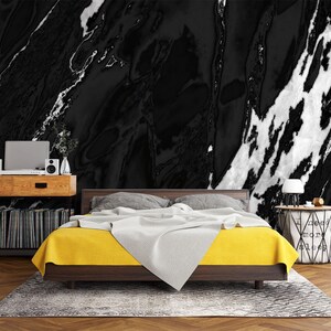 3D Simple Mármol Negro L1758 Papel pintado removible Papel pintado autoadhesivo Papel pintado extra grande Peel & Stick Papel pintado Mural AJ WALLPAPERS