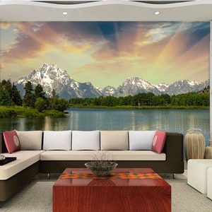 3D Charming Snow Mountain R4578 Fondo de pantalla extraíble Fondo de pantalla autoadhesivo Papel tapiz extra grande Peel & Stick Wallpaper Wallpaper Mural AJ WALLPAPERS