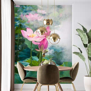 3D Pink Lotus L1399 abnehmbare Tapete selbstklebende Tapete Extra große Peel & Stick Wallpaper Wallpaper Wandbild AJ HINTERGRUNDBILDER