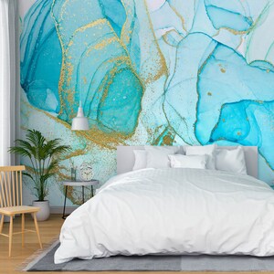 3D Elegant Blau L1607 Abnehmbare Tapete Selbstklebende Tapete Extra Große Peel & Stick Wallpaper Tapete Wandbild AJ HINTERGRUNDBILDER