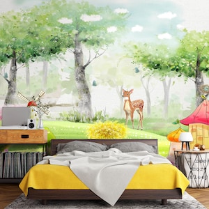 3D Green Forest L1513 Ablösbare Tapete selbstklebende Tapete Extra große Peel & Stick Wallpaper Tapete Wandbild AJ HINTERGRUNDBILDER