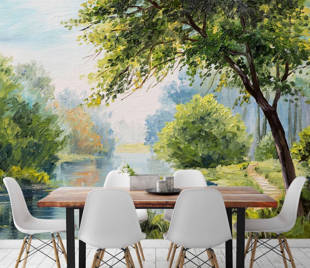 3D Nature Forest River R4099 Removable Wallpaper Self Adhesive ...