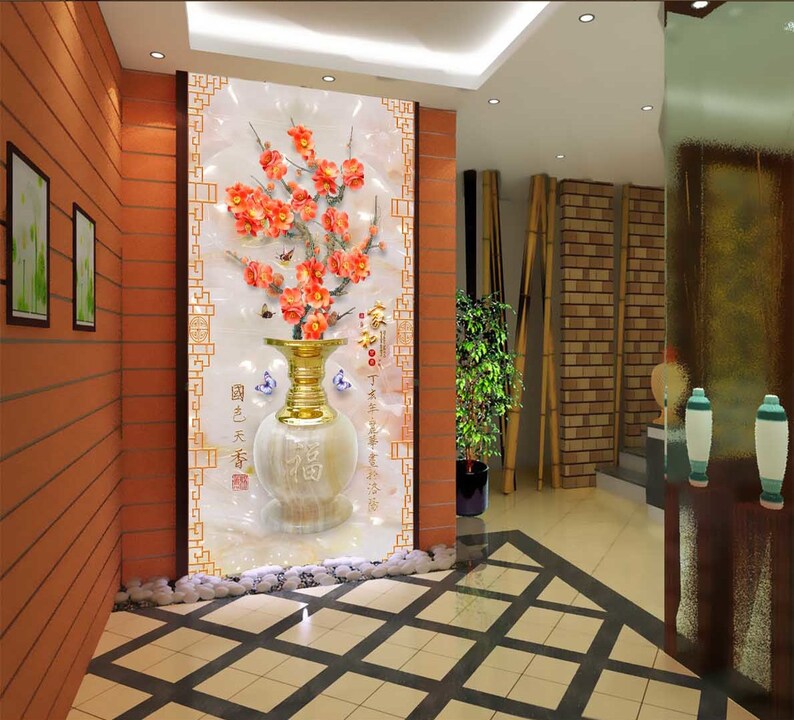 3D Vase Extravagant A221 Removable Wallpaper Self Adhesive Wallpaper Extra Large Peel /& Stick Wallpaper Wallpaper Mural AJ WALLPAPERS