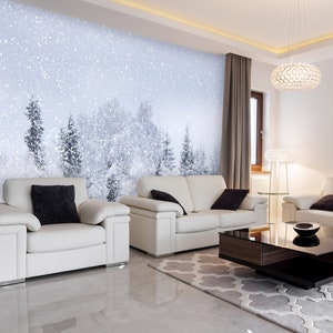 3D Verträumt Schneewald L666 abnehmbare Tapete selbstklebende Tapete extra groß Peel & Stick Tapete Tapete Wandbild AJ WALLPAPERS