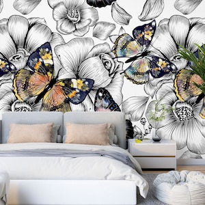 3D Animal Butterfly L1662 Papel pintado removible Papel pintado autoadhesivo Extra grande Peel & Stick Wallpaper Mural AJ WALLPAPERS