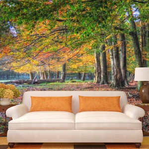 3D Frühherbst Wald R11395 abnehmbare Tapete selbstklebend Tapete extra groß Peel & Stick Tapete Tapete Wandbild AJ WALLPAPERS