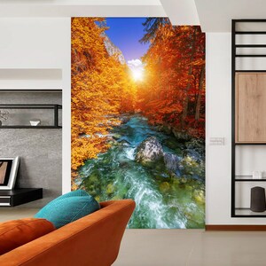 3D Sonniger Herbst Wald L1485 abnehmbare Tapete selbstklebende Tapete extra groß Peel & Stick Tapete Tapete Wandbild AJ WALLPAPERS