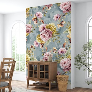 3D Romantische Pfingstrose Blumen L2508 Abnehmbare Tapete Selbstklebende Tapete Extra Großes Peel & Stick Tapete Wandbild AJ WALLPAPERS