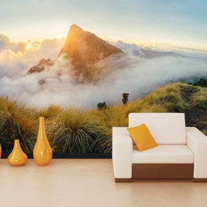 3D Sunshine Mountains R11266 Verwijderbaar Behang Zelfklevend Behang Extra Grote Peel &Stick Wallpaper Wallpaper Mural AJ WALLPAPERS