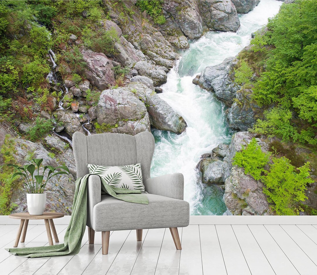3D Clear Mountain Stream L1442 Removable Wallpaper Self Adhesive ...