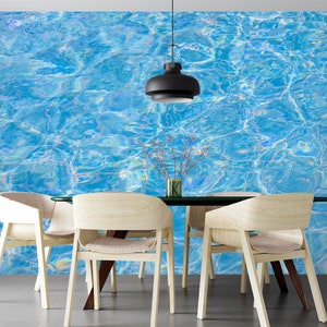 3D Art Blue Water R6590 Fondo de pantalla extraíble Fondo de pantalla autoadhesivo Papel tapiz extra grande Peel & Stick Wallpaper Mural AJ WALLPAPERS