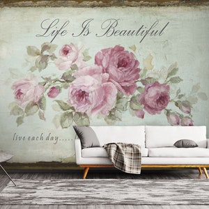 3D elegante rosa rosa cartel A793 papel pintado extraíble autoadhesivo papel pintado grande peel & Stick Wallpaper Mural Debi Coules