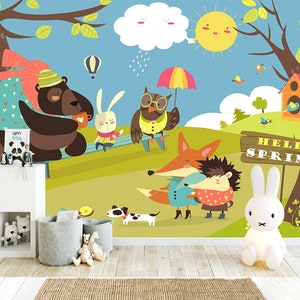 3D Cartoon E363 abnehmbare Tapete selbstklebende Tapete Extra große Peel & Stick Wallpaper Wallpaper Wandbild AJ WALLPAPERS