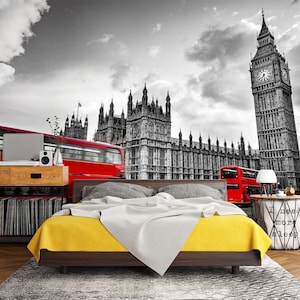 3D City London L1853 Papel de parede removível Papel de parede autoadesivo Extra grande Peel & Stick Papel de parede Mural AJ WALLPAPERS
