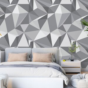 3D Grau Dreieck L1808 Abnehmbare Tapete selbstklebende Tapete Extra große Peel & Stick Wallpaper Wallpaper Wandbild AJ HINTERGRUNDBILDER