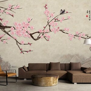 3D Chinese Style Flower N239 Fonds d'écran amovible Auto-adhésif Fonds d'écran Extra Large Peel - Stick Wallpaper Wallpaper Mural AJ WALLPAPER AJ WALLPAPER