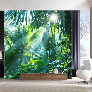 3D Botanical Forest R4432 Fondo de pantalla extraíble Fondo de pantalla autoadhesivo Papel tapiz extra grande Peel & Stick Wallpaper Mural AJ WALLPAPERS