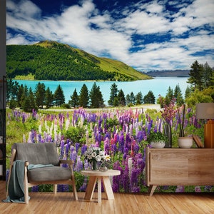 3D Lila Lupine L1692 Abnehmbare Tapete selbstklebende Tapete Extra große Peel & Stick Wallpaper Wallpaper Wandbild AJ HINTERGRUNDBILDER