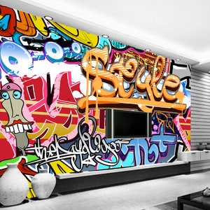 3D burbuja carta Graffiti C68 extraíble fondo de pantalla autoadhesivo papel pintado extra grande Peel & Stick Wallpaper Mural AJ WALLPAPERSS