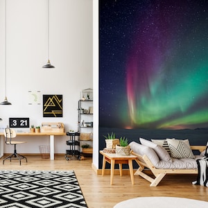 3D Northern Lights FJFL096 Fonds d'écran amovible Fonds d'écran auto-adhésif Extra Large Peel - Stick Wallpaper Wallpaper Mural AJ WALLPAPER AJ WALLPAPER Wallpaper AJ WALLPAPER