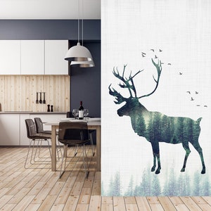 3D Tranquil Deer Forest R1497 Verwijderbaar Behang Zelfklevend Behang Extra Grote Peel &Stick Wallpaper Wallpaper Mural AJ WALLPAPERS