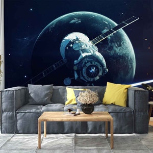 3D Weltraum Satelliten L1213 Ablösbare Tapete selbstklebende Tapete Extra große Peel & Stick Wallpaper Wallpaper Wandbild AJ HINTERGRUNDBILDER