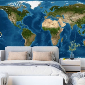 3D Terra Mapa Do Mundo L1877 Papel De Parede Removível Papel De Parede Autoadesivo Extra Grande Peel & Stick Papel De Parede Mural AJ PAPÉIS DE PAREDE