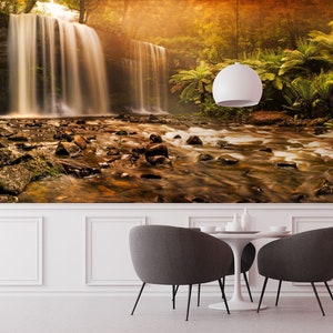 3D Wald kleiner Wasserfall R1116 abnehmbare Tapete selbstklebende Tapete extra groß Peel & Stick Tapete Tapete Wandbild AJ WALLPAPERS