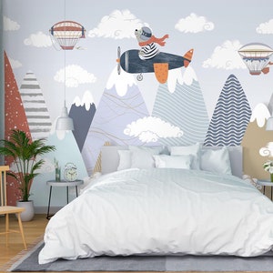 3D Animal Plane L2552 Papel tapiz removible Papel tapiz autoadhesivo Papel tapiz extra grande Peel & Stick Papel tapiz Mural AJ WALLPAPERS