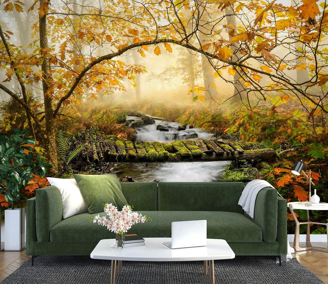 3D Forest Clear River L2665 Removable Wallpaper Self Adhesive Wallpaper ...