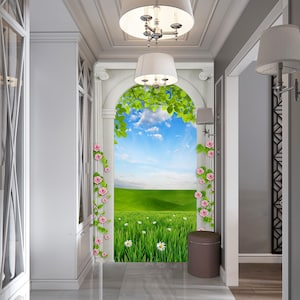 3D Frühling Grün Natur R1610 abnehmbare Tapete selbstklebend Tapete extra groß Peel & Stick Tapete Tapete Wandbild AJ WALLPAPERS