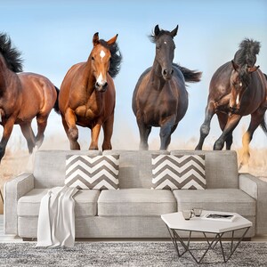 3D Horse Race A1468 verwisselbare wallpaper zelf klevende wallpaper extra grote Peel & stick Wallpaper Wallpaper muurschildering AJ WALLPAPERS