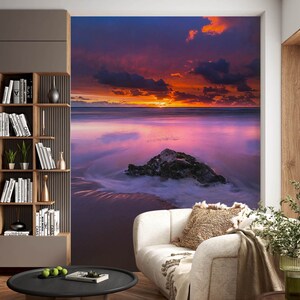 3D Calm Purple Sea L1675 Ablösbare Tapete selbstklebende Tapete Extra große Peel & Stick Wallpaper Wallpaper Wandbild AJ HINTERGRUNDBILDER