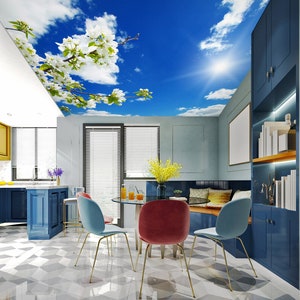 3D Free Nature CA458 Ceiling Wallpaper Removable Self Adhesive Wallpaper Large Peel & Stick Wallpaper Wallpaper Mural AJ WALLPAPERS