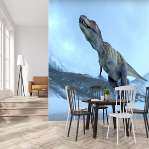 3D Winter Dinosaurier R4747 abnehmbare Tapete selbstklebend Tapete extra groß Peel & Stick Tapete Tapete Wandbild AJ WALLPAPERS