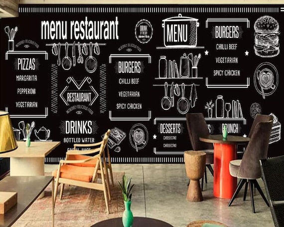 3D Restaurant Menu MMM104 Removable Wallpaper Self Adhesive - Etsy Australia