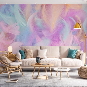 3D Fantasia Penas L2756 Papel de Parede Removível Papel de Parede Autoadesivo Extra Grande Peel & Stick Papel de Parede Mural AJ PAPÉIS DE PAREDE