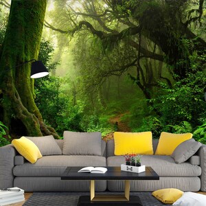 3D Sommer Ruhiger Wald L1225 Ablösbare Tapete Selbstklebende Tapete Extra große Peel & Stick Wallpaper Tapete Wandbild AJ HINTERGRUNDBILDER