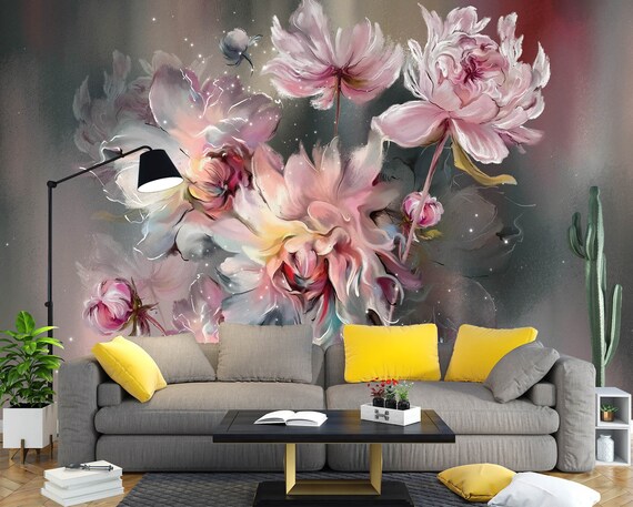 3D Marvelous Flowers L2446 Removable Wallpaper Self Adhesive