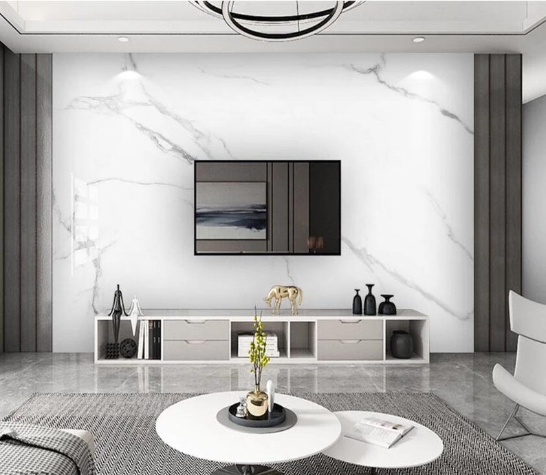 3D White Marble K133 Removable Wallpaper Self Adhesive Etsy Canada