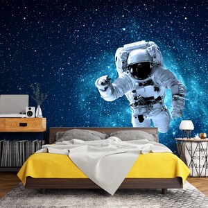3D Dappere Astronaut L1235 Verwisselbare Wallpaper Zelfklevende Wallpaper Extra Grote Peel & Stick Wallpaper Wallpaper Muurschildering AJ WALLPAPERS