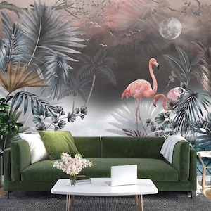 3D Animal Flamingo L2441 Papel de parede removível Papel de parede autoadesivo Extra grande Peel & Stick Papel de parede Mural AJ PAPÉIS DE PAREDE