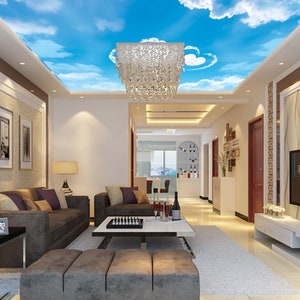 3D hemel en hart wolk CA281 plafond wallpaper verwisselbare zelf klevende wallpaper grote Peel & stick Wallpaper Wallpaper muurschildering AJ WALLPAPERS